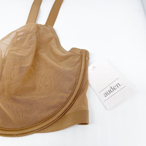 Auden Women's Mesh Unlined Demi Bra Brown 38DD - Picture 3 of 6